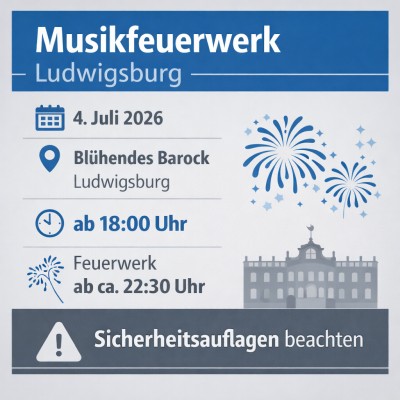 Musikfeuerwerk am 4. Juli 2026 im Blühenden Barock